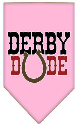 Derby Dude Screen Print Bandana Light Pink Small